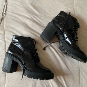 Black platform boots